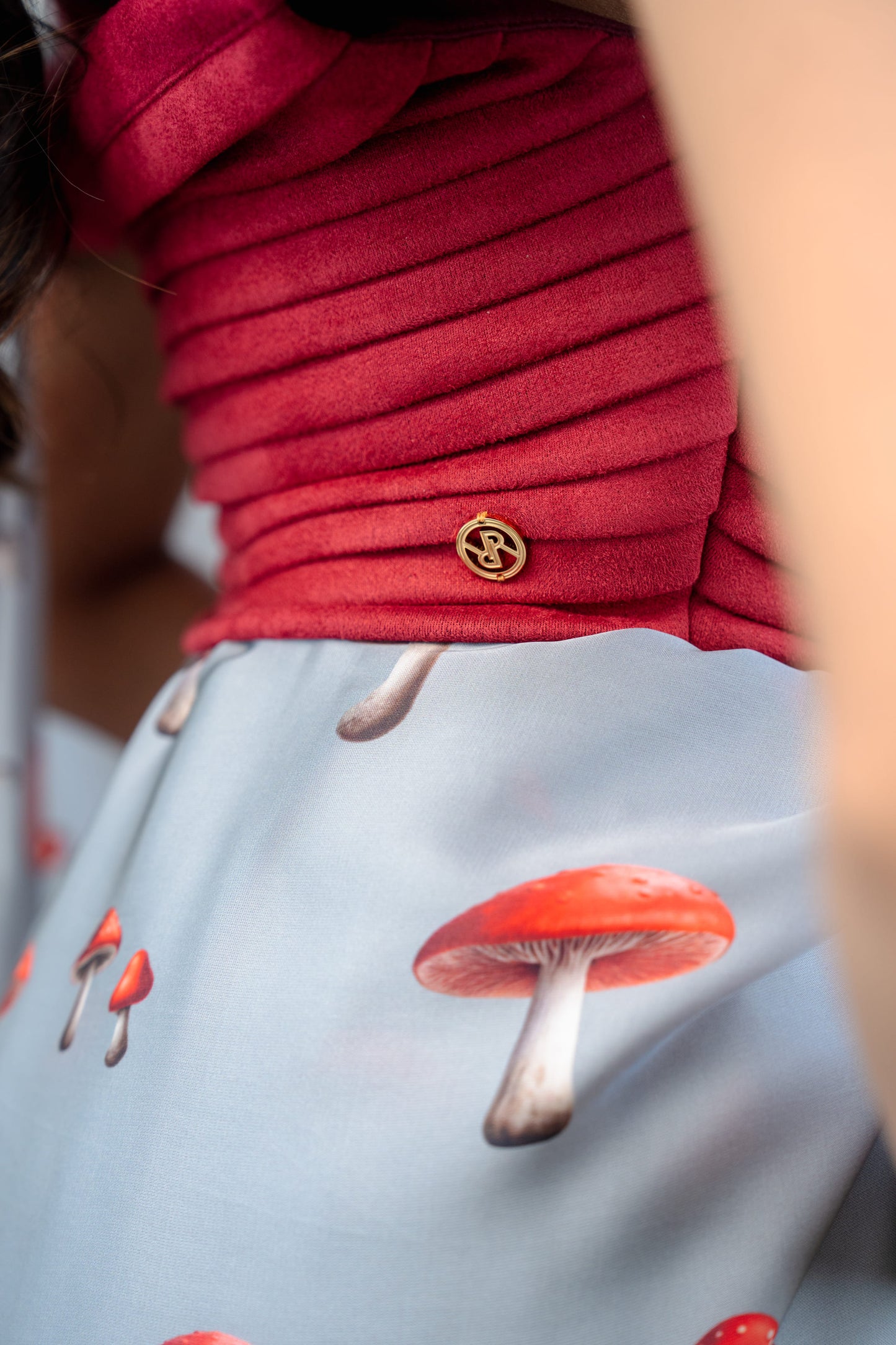 Crimson Cap Mushroom Sari