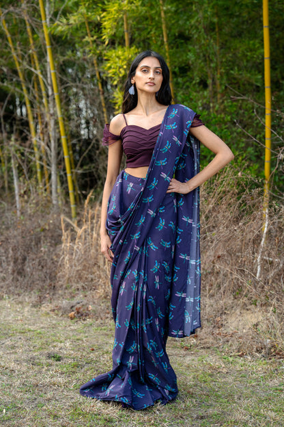 Dragonfly Veil Sari