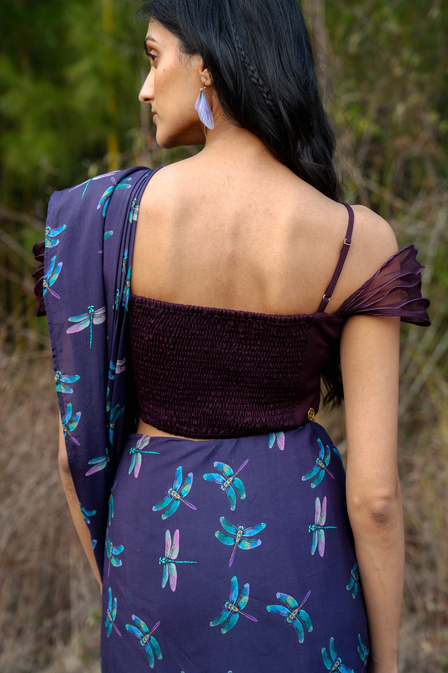 Dragonfly Veil Sari