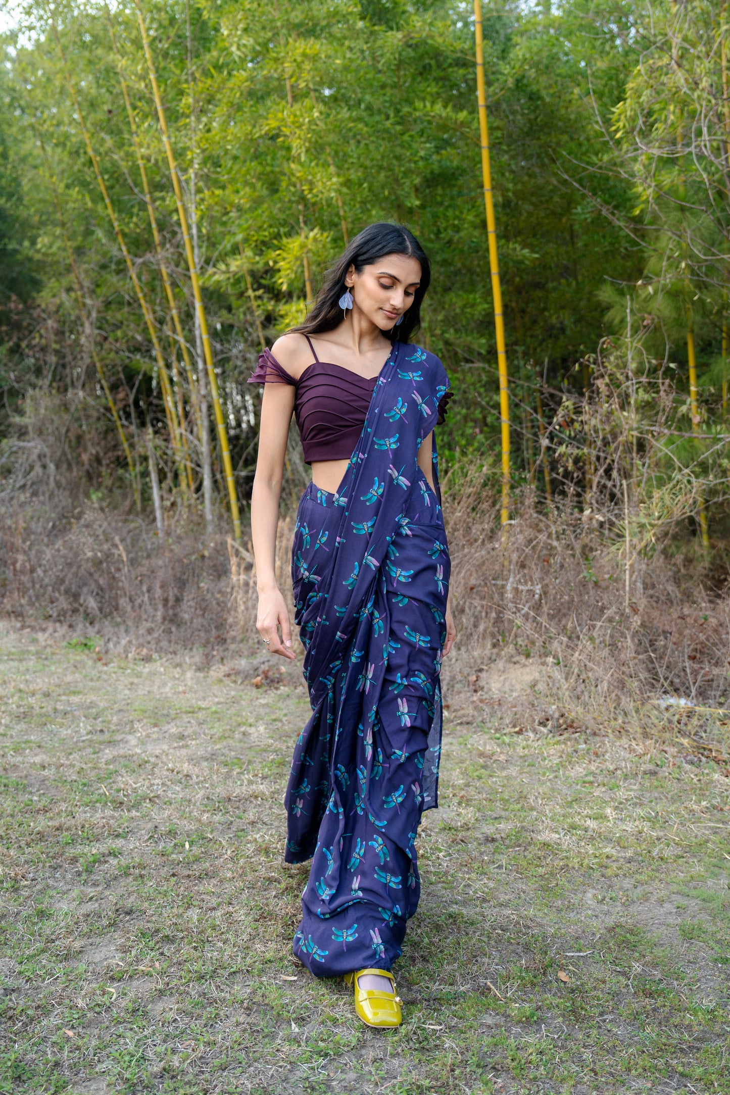 Dragonfly Veil Sari