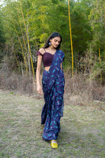 Dragonfly Veil Sari